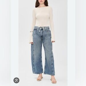 Good American Blue Wide Leg Jeans